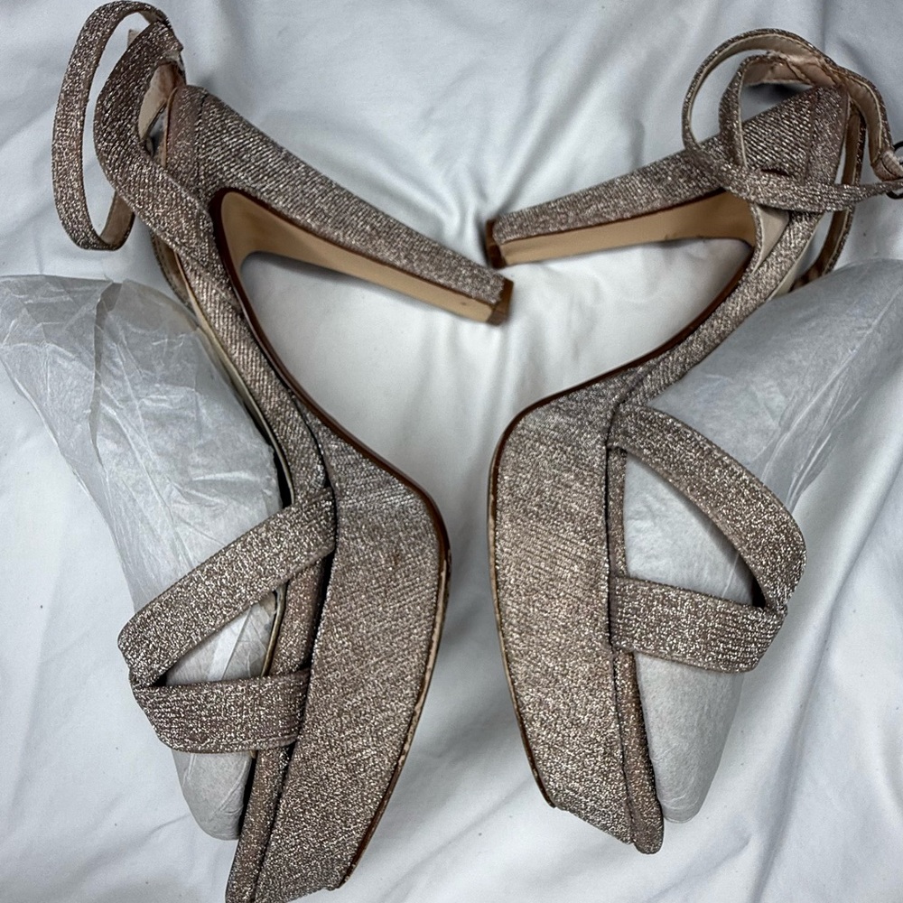 Gold platforms lightly worn